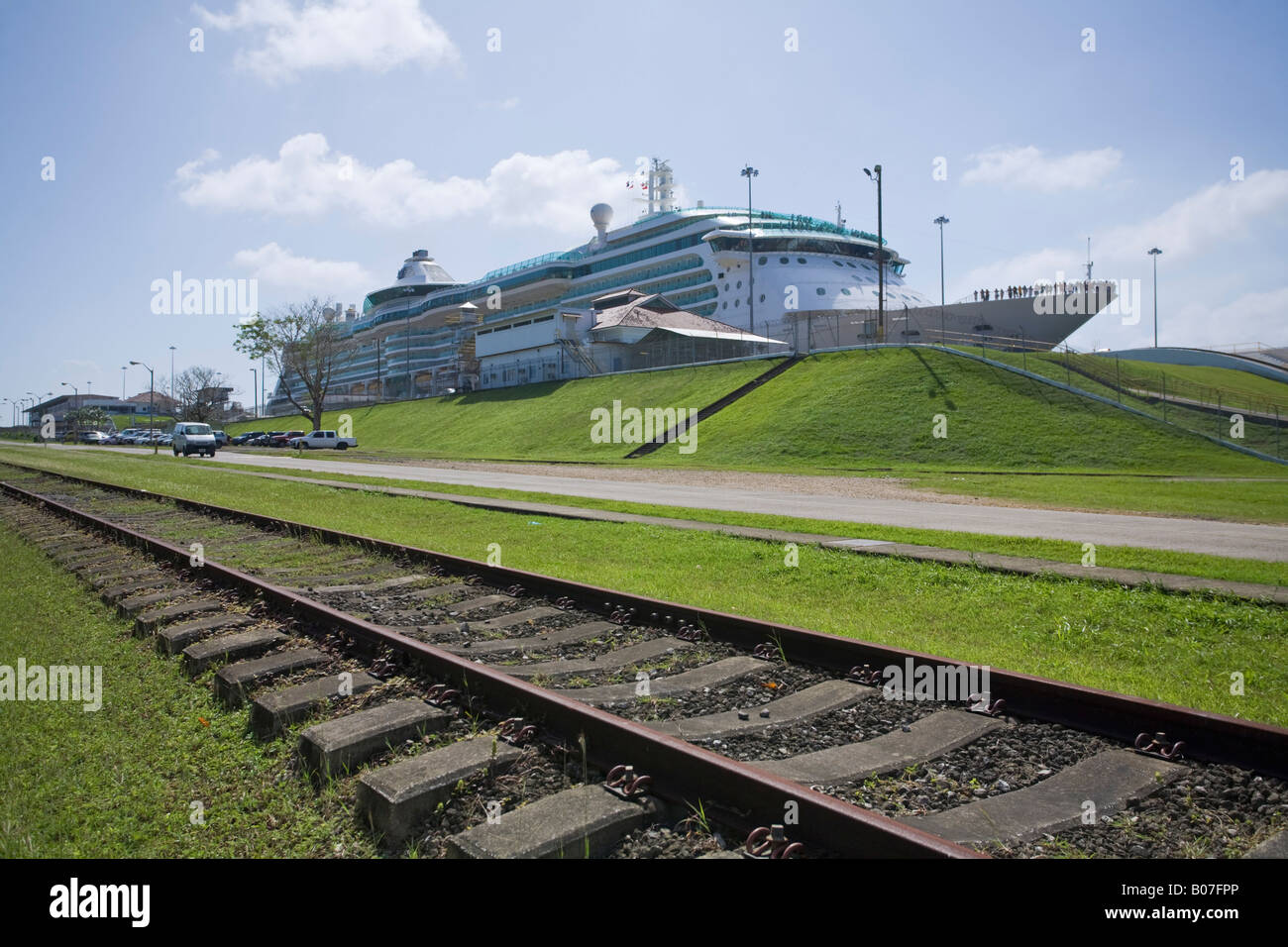 Panama, Panama Canal, Gatum locks, Brilliance of the seas cruise ship Stock Photo
