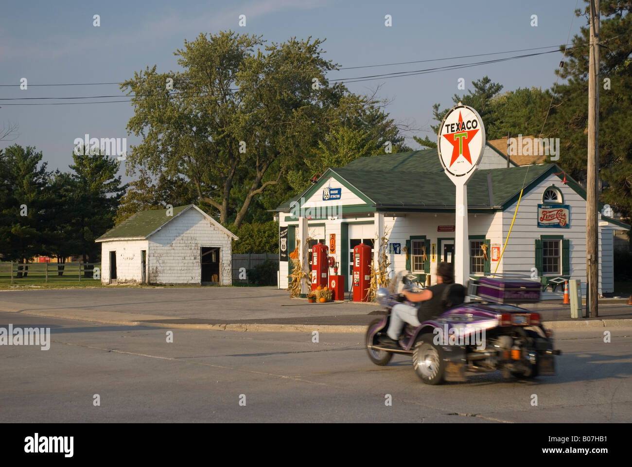 USA, Illinois, Route 66, Dwight, 1933 Ambler-Becker Gas Station Stock Photo