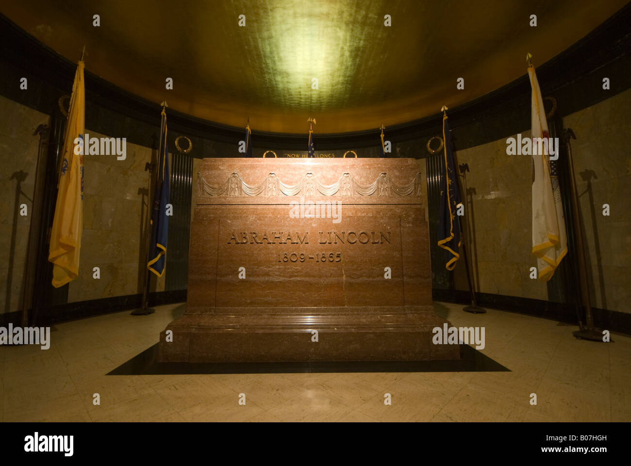 USA, Illinois, Springfield, Oak Ridge Cemetery, Lincoln Tomb State ...