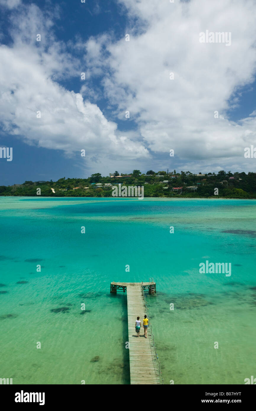 Vanuatu, Efate Island Port Vila, Small Pier on Vila Bay Stock Photo