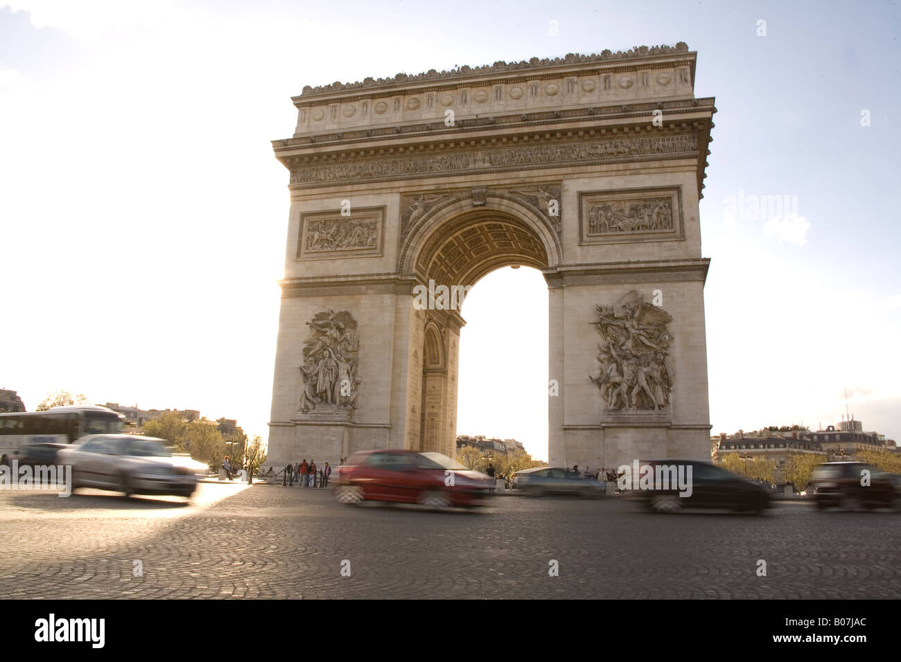 Arc de Triomphe, Champs-Elysees, Paris France. Stock Photo