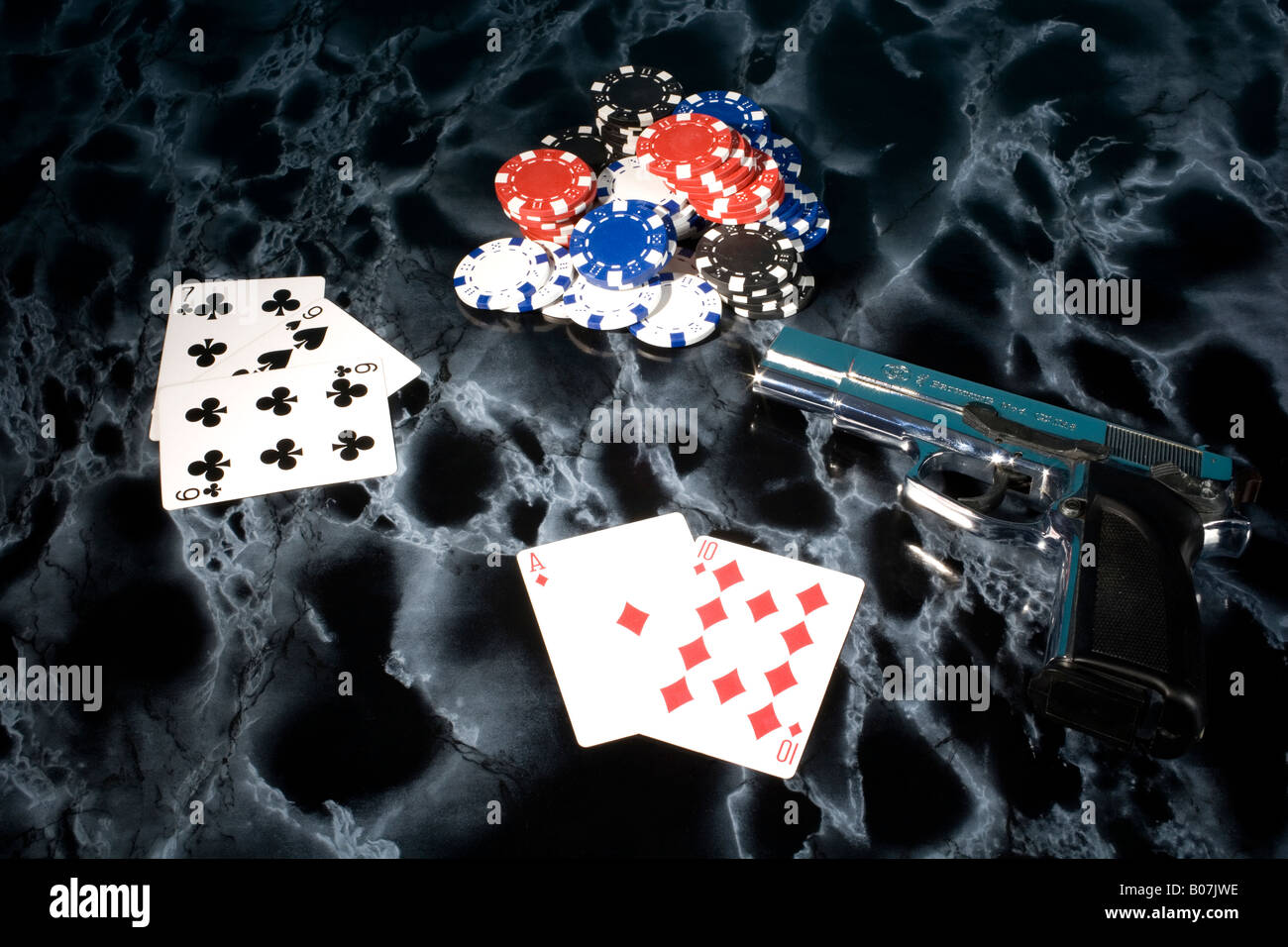 Black Jack Kartenspiel Siebzehnundvier card game Stock Photo