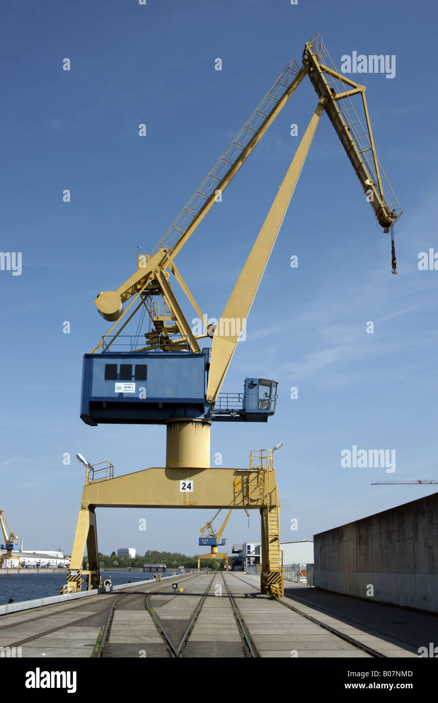 Crane at freight harbour / Kran in Frachthafen Stock Photo