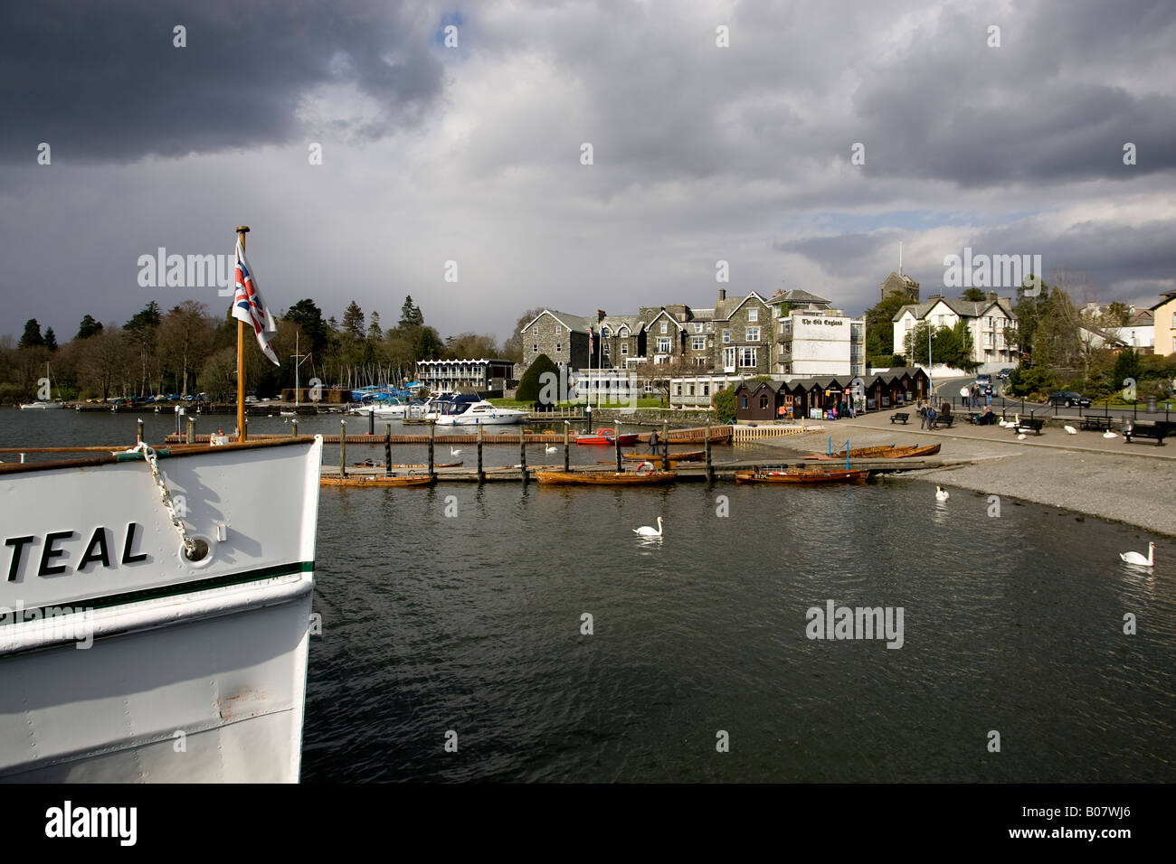 Bowness Bay Jetty Arrivals & departure Victorian built Information Centre for Lakes Cruises Pier
