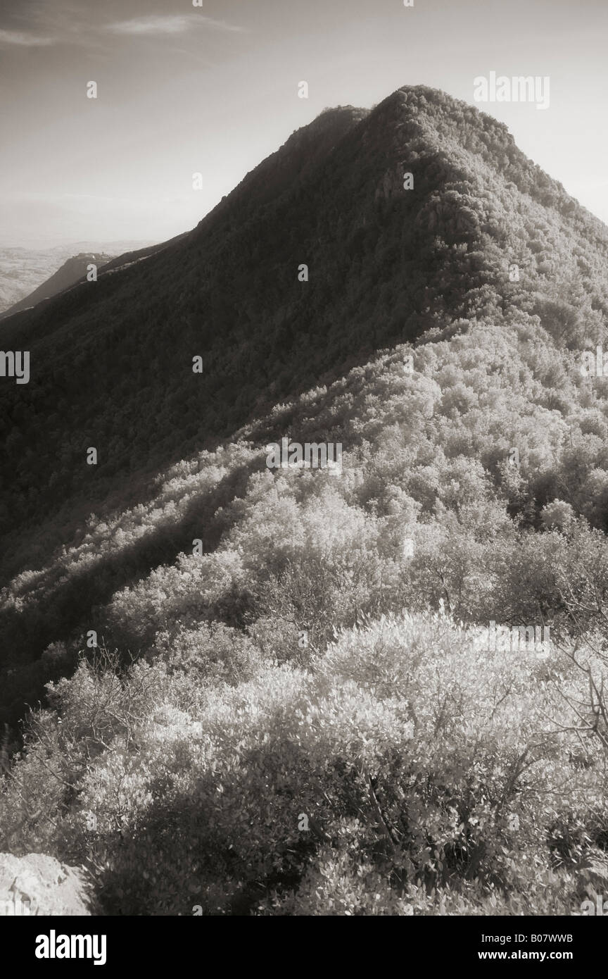Black and white photograph of a mountain Stock Photo - Alamy