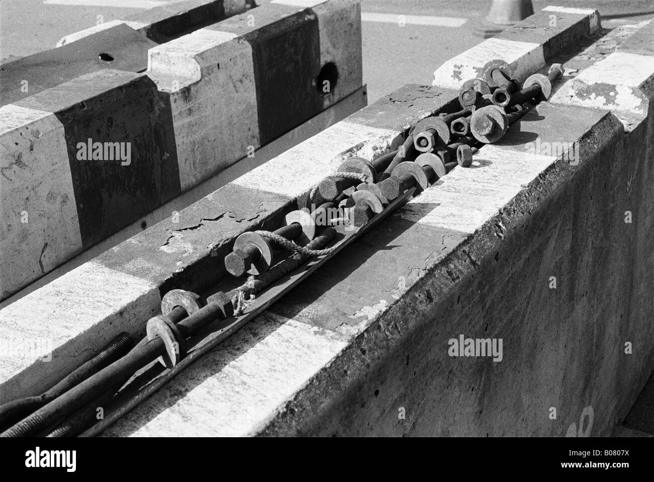 A line of nuts and bolts Stock Photo Alamy