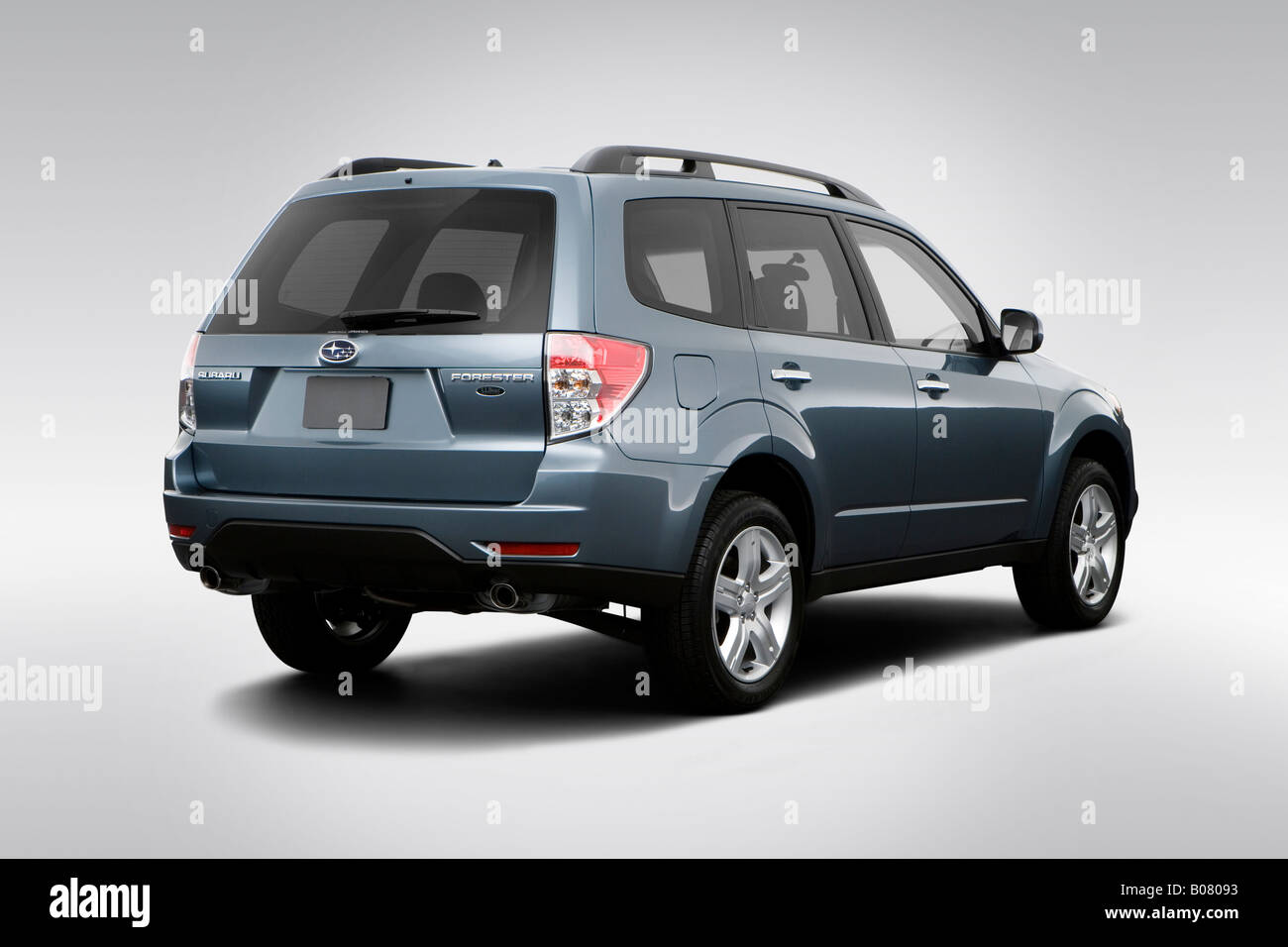 2009 Subaru Forester LL BEAN in Blue - Rear angle view Stock Photo - Alamy