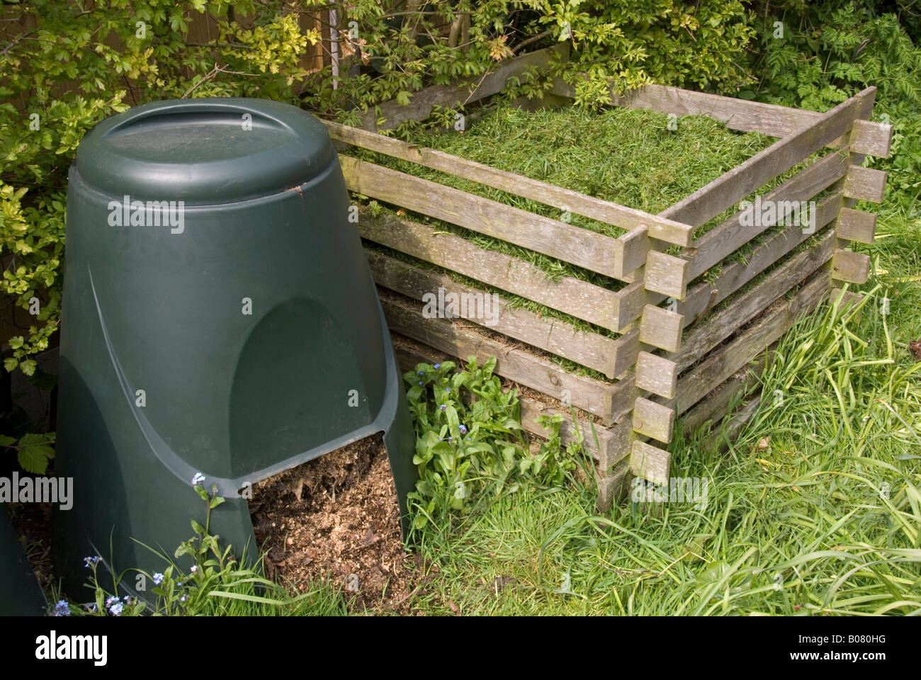 compost bin in a garden Stock Photo Alamy