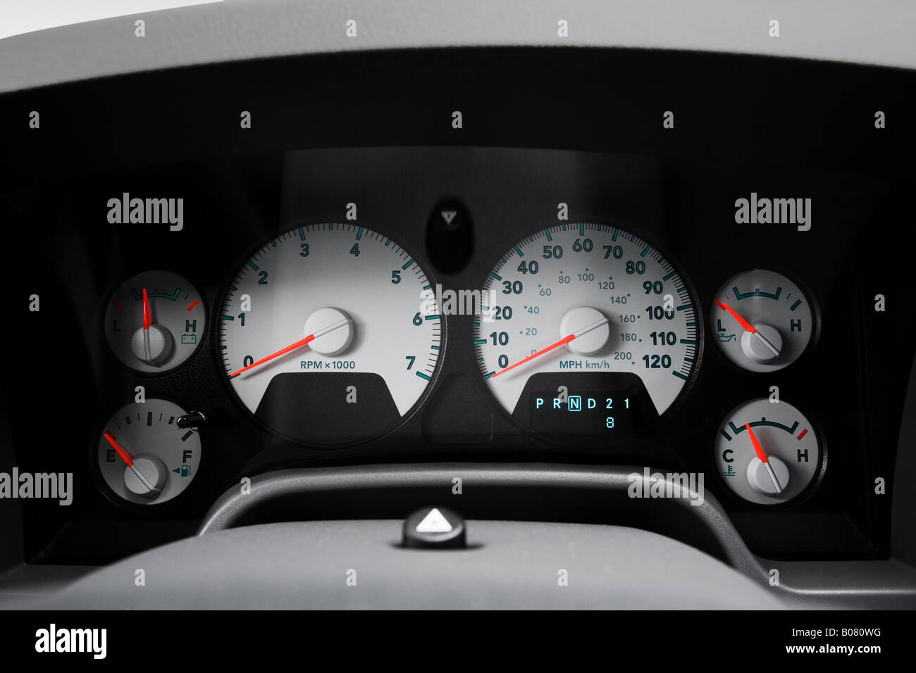 2008 Dodge Ram 1500 SLT in Gray Speedometer/tachometer Stock Photo