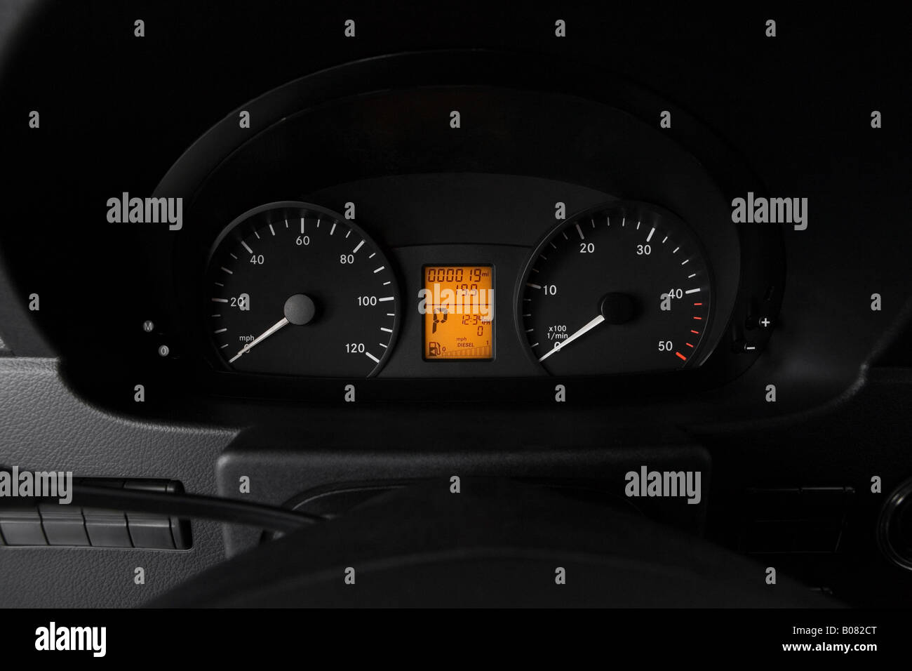 2008 Dodge Sprinter 2500 in Silver - Speedometer/tachometer Stock Photo