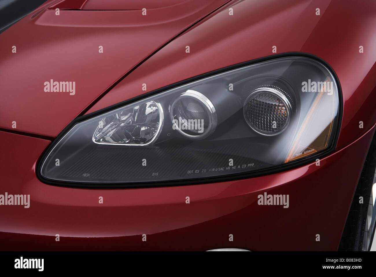 2008 Dodge Viper SRT-10 Roadster in Red - Headlight Stock Photo