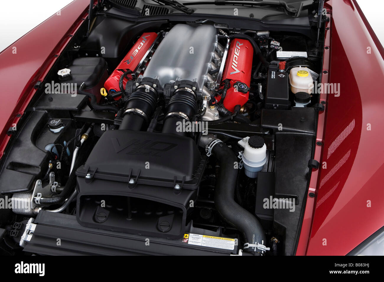 2008 Dodge Viper SRT-10 Roadster in Red - Engine Stock Photo