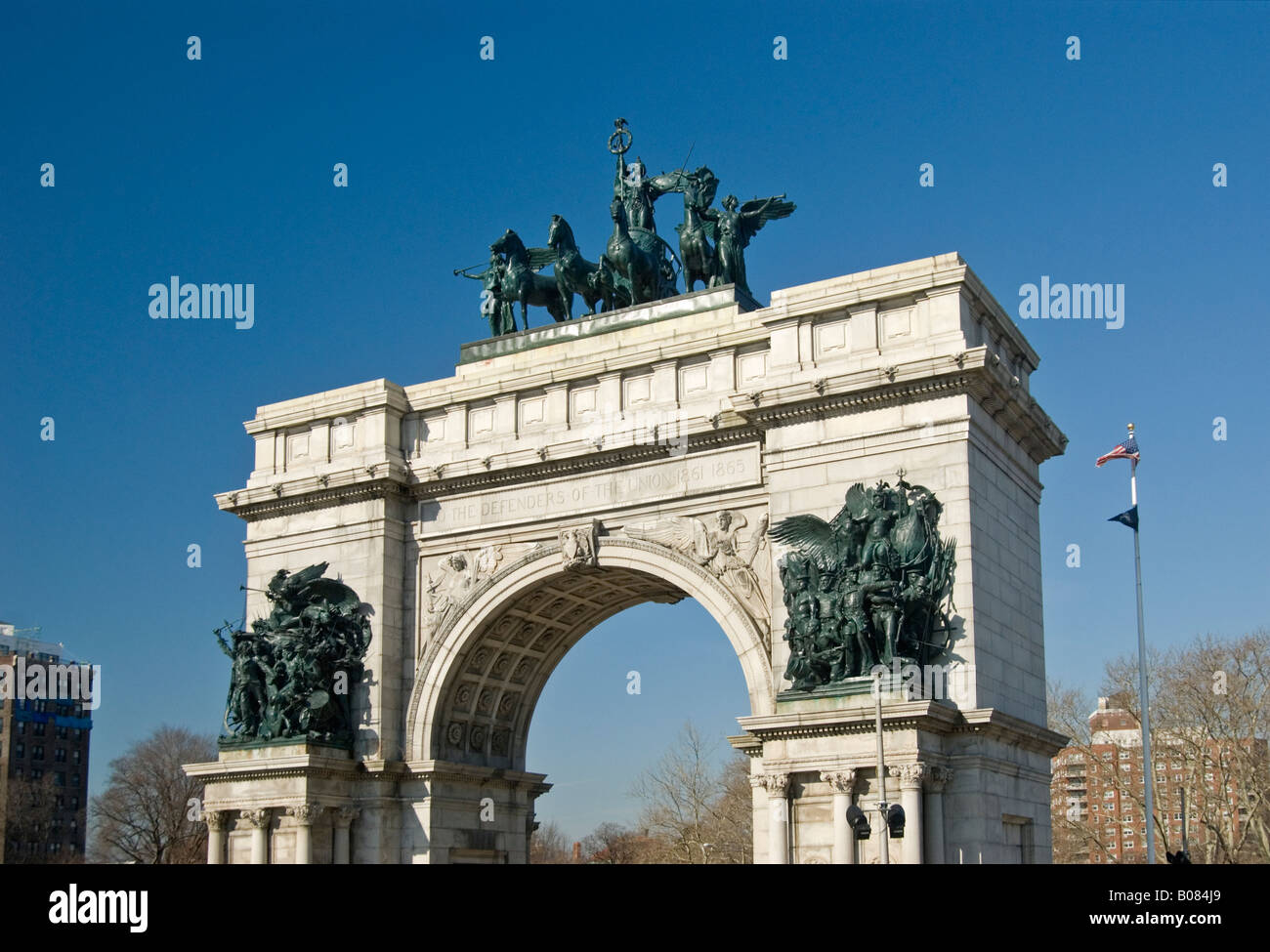 Soldiers and Sailors Arch at Grand Army Plaza in Brooklyn New York City Stock Photo