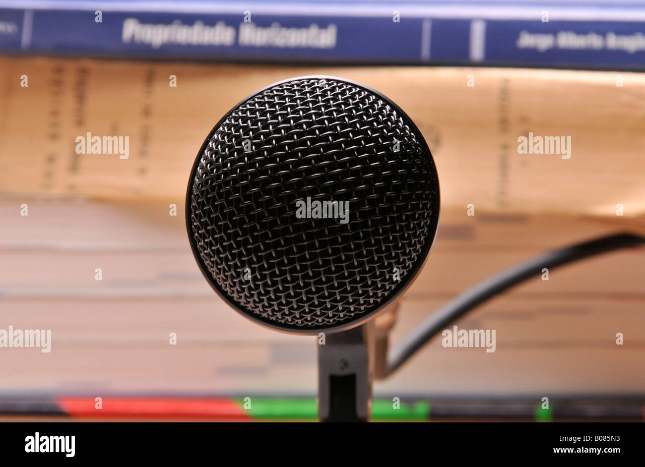 Microphone ready for a lesson Stock Photo Alamy