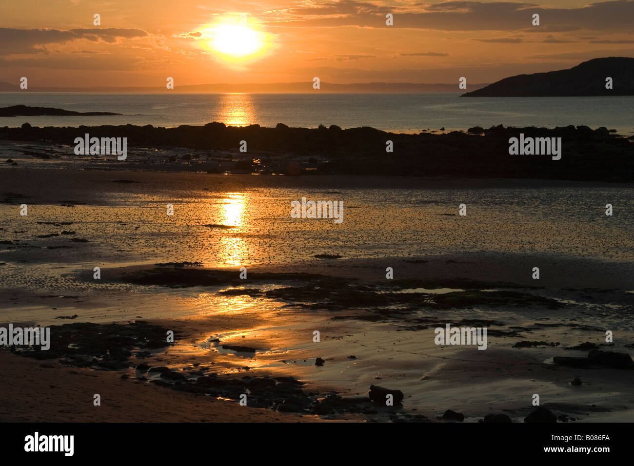 Sunset at North Berwick, Scotland United Kingdom Stock Photo