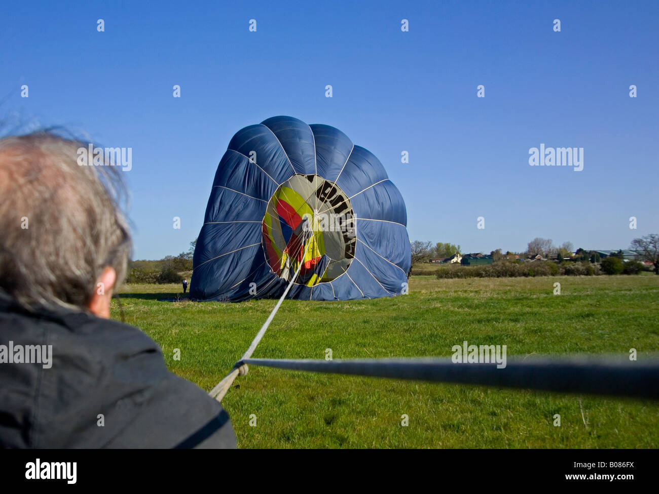 hot air balloon deflating after trip Stock Photo Alamy