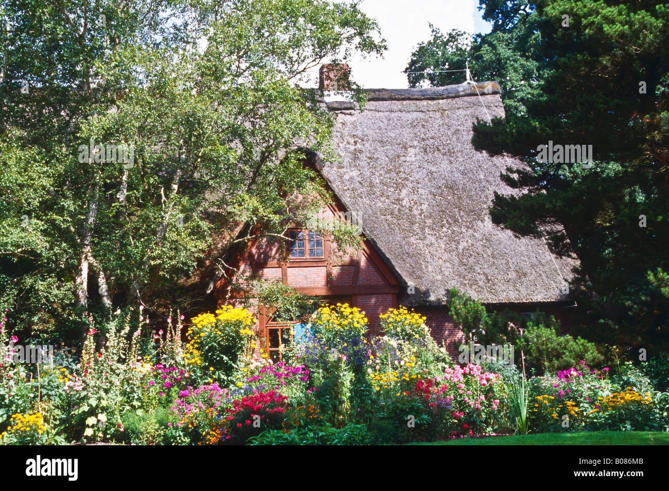 Cottage Garden in the Arboretum Ellerhoop Stock Photo