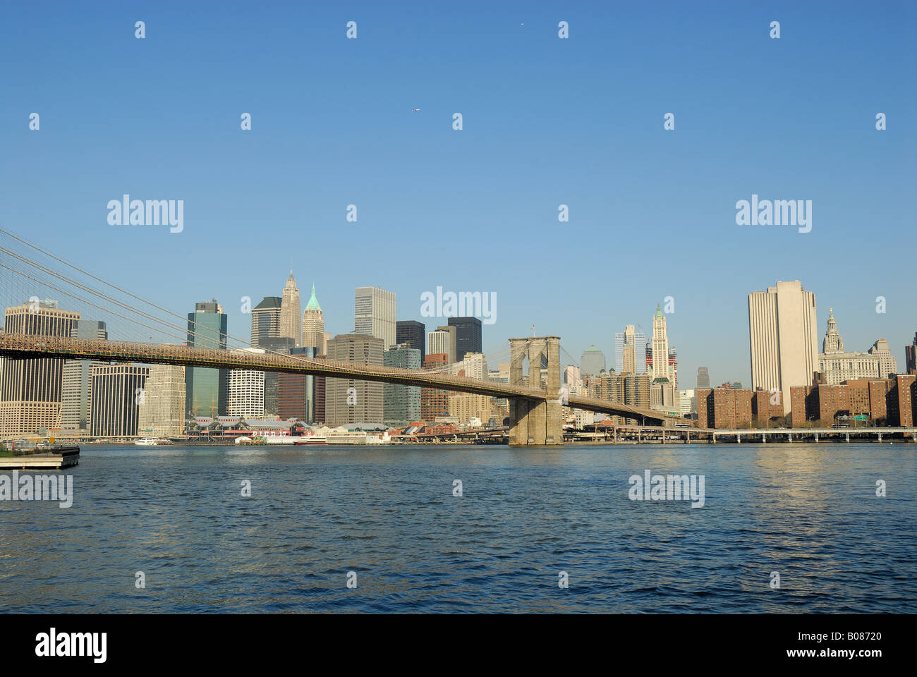 Brooklyn Bridge and Manhattan Skyline, New York City USA Stock Photo ...