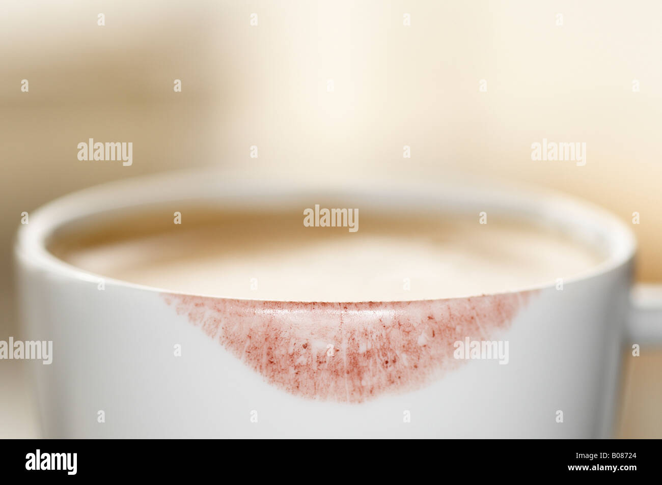 Coffee cup with Lipstick Stock Photo Alamy