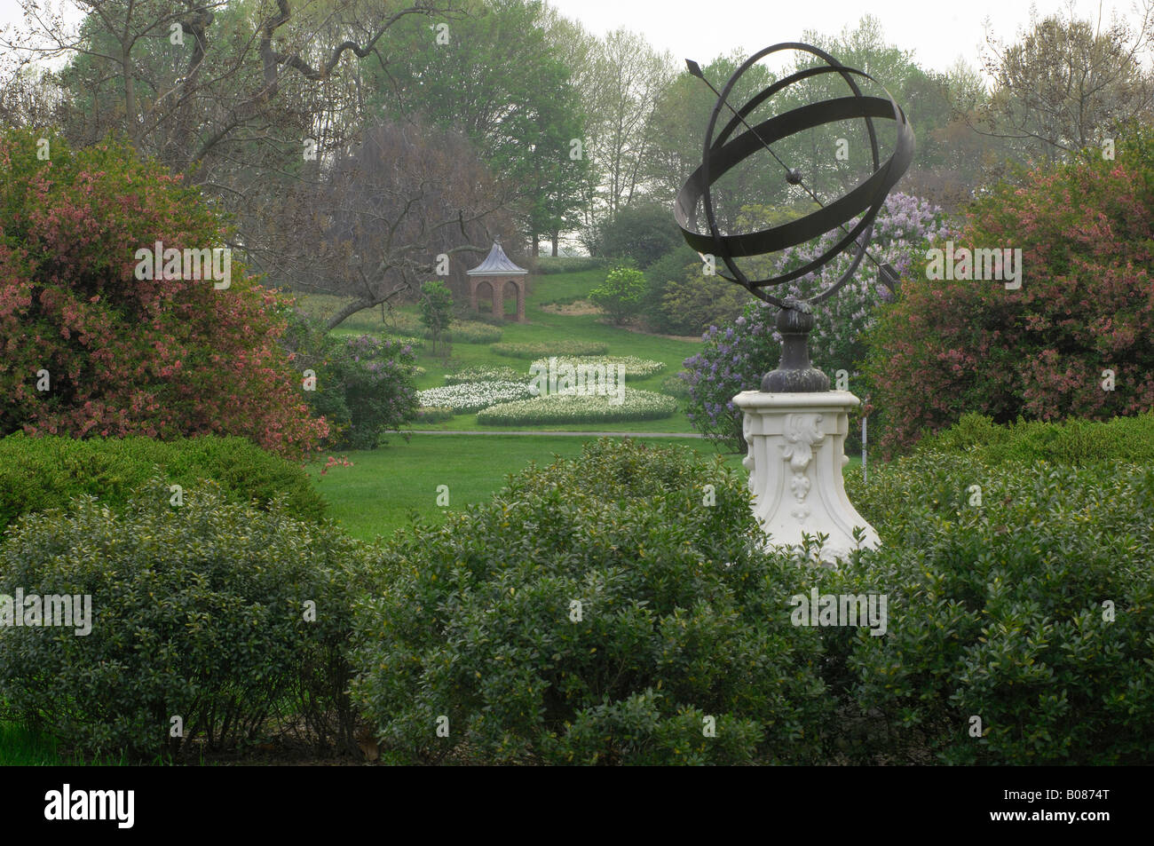 Sundial Garden at Winterthur Estate in Wilmington DE USA Stock Photo