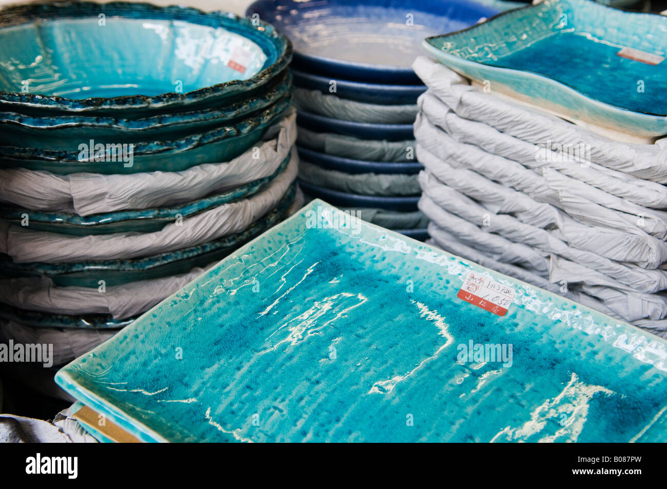 "Ceramic plates for sale in the Kappabashi restaurant supply district