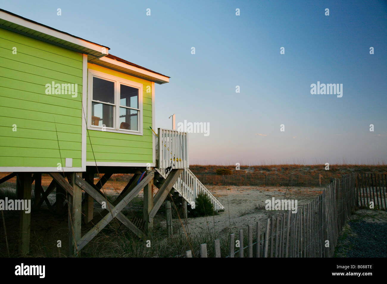 Ocean front beach house, Oak Island, North Carolina Stock Photo Alamy