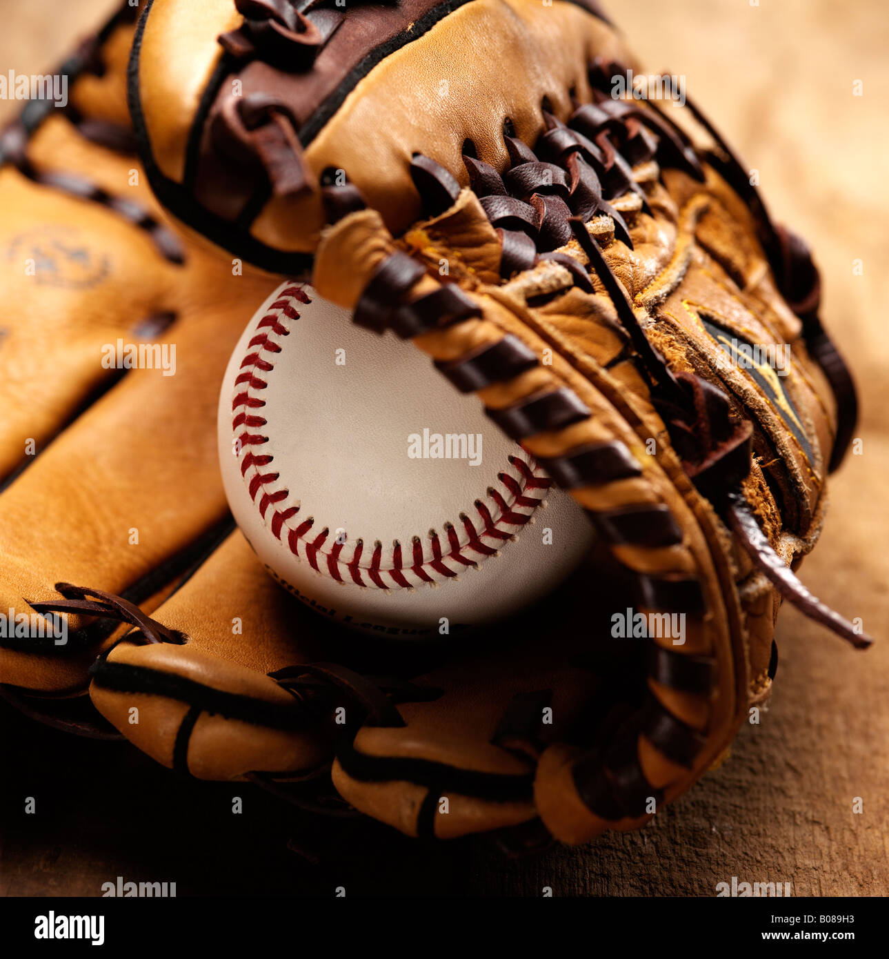 baseball glove and ball taken in studio Stock Photo Alamy
