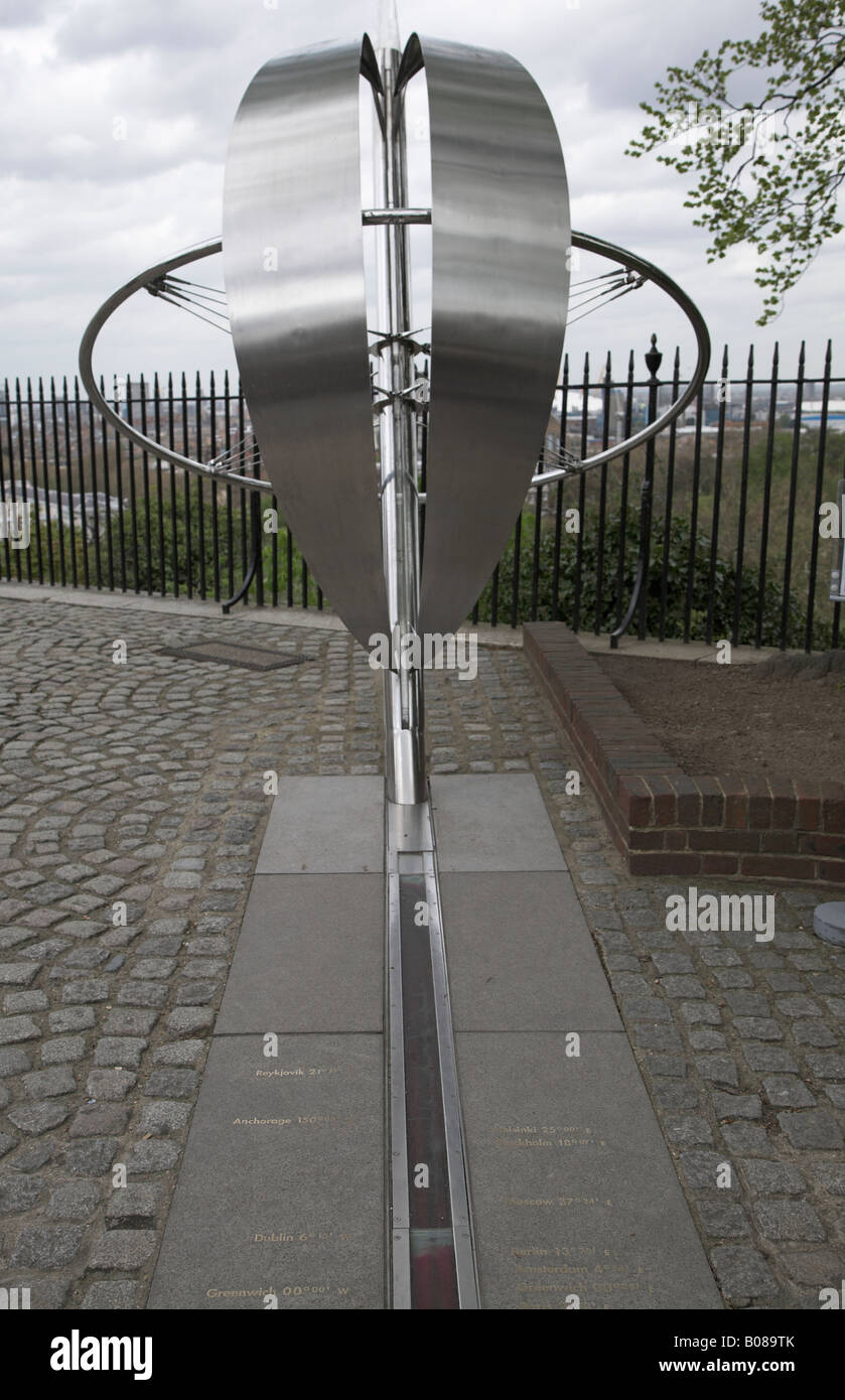 Prime meridian line Royal Observatory, Greenwich, London, England Stock Photo