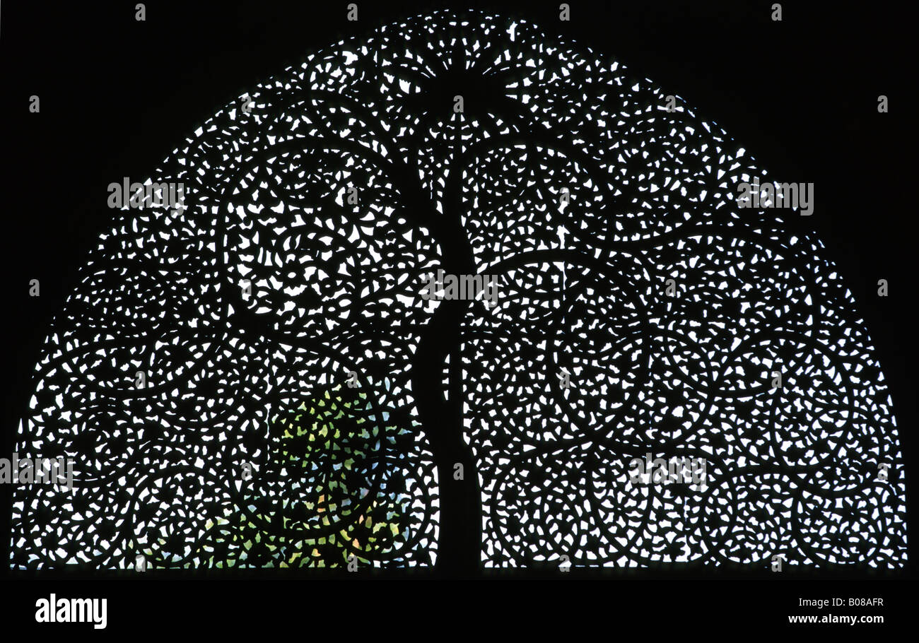 India Ahmedabad Gujerat Sidi Saiyads Mosque window Stock Photo