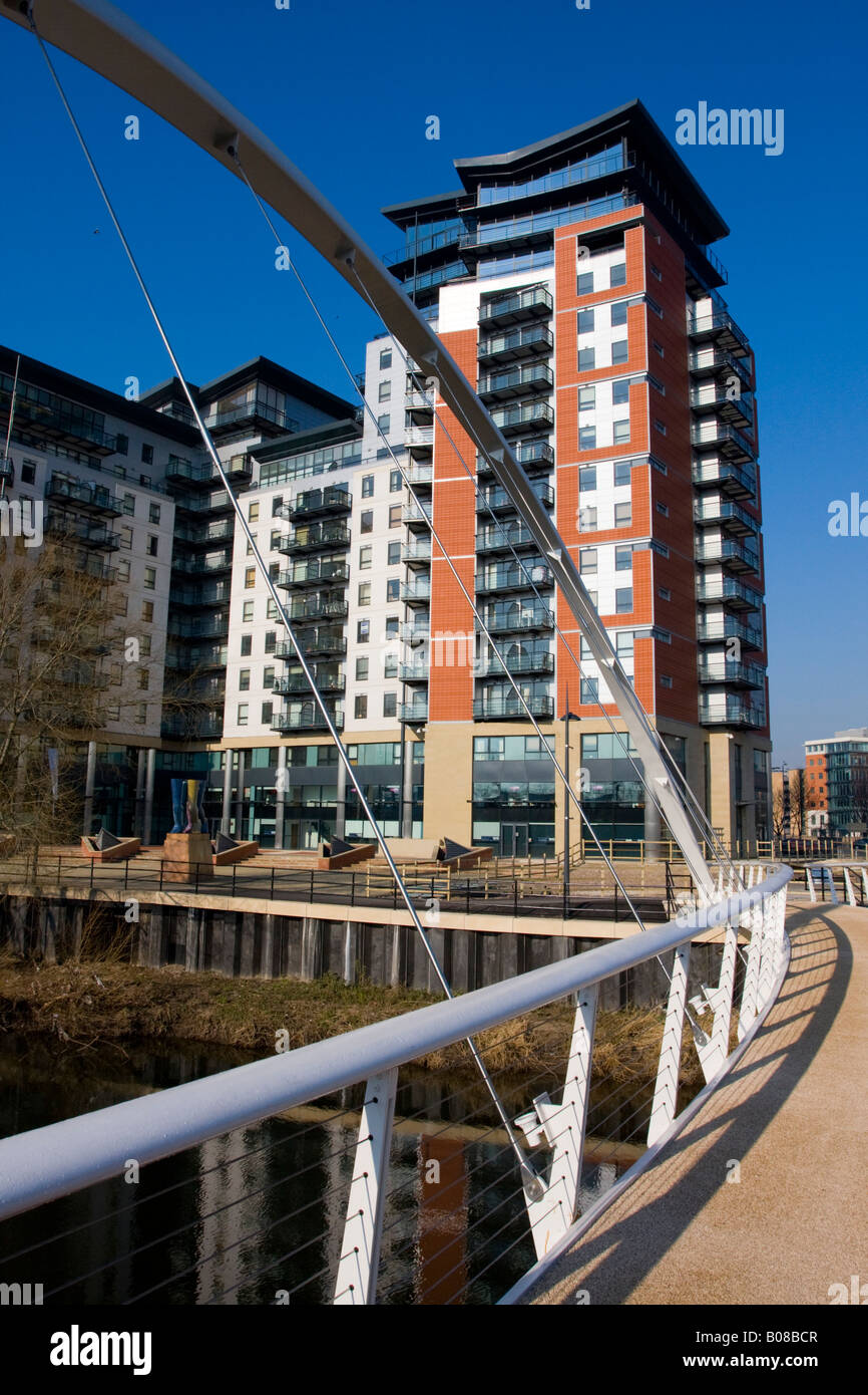 Bridge by Whitehall Waterfront Leeds UK Stock Photo Alamy