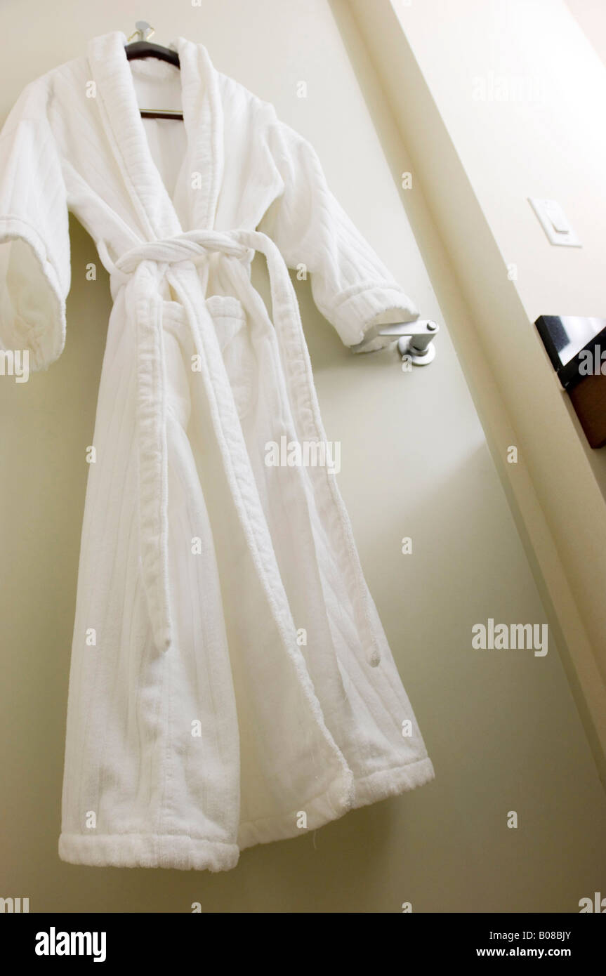 Robe hanging behind door Stock Photo Alamy