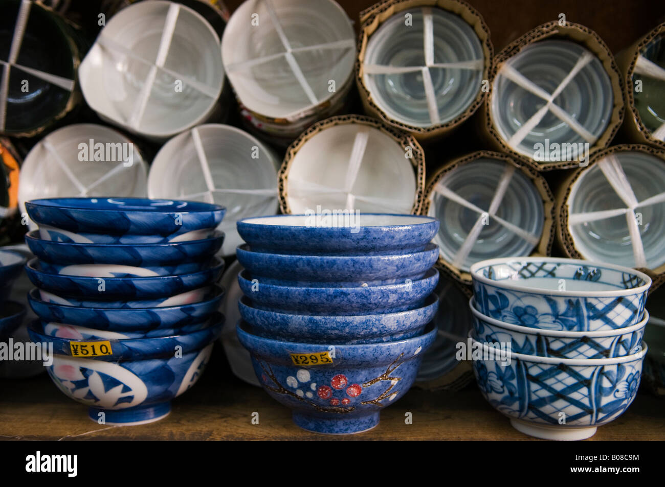 "Ceramic bowls for sale in the Kappabashi restaurant supply district of