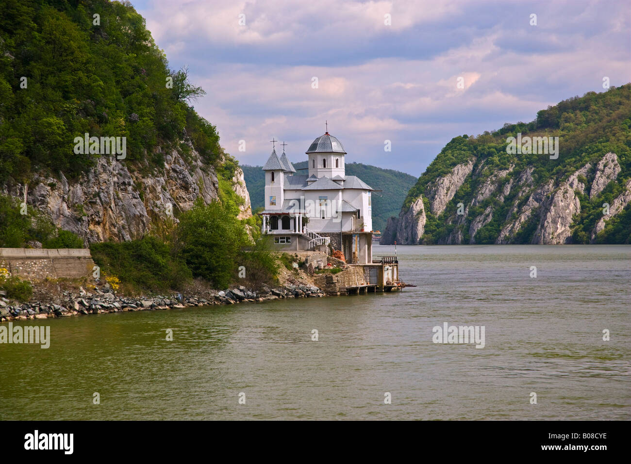 Cruising down the Danube River, throught the Kazan gorge of the Iron Gate throught Romania to Bulgaria. Stock Photo