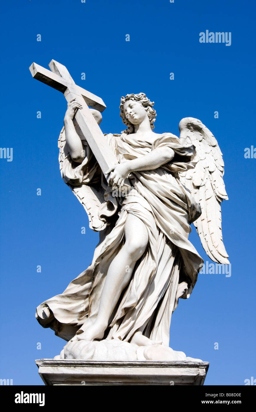 Giovanni bernini baroque angel cross bridge statue elegant rome hires