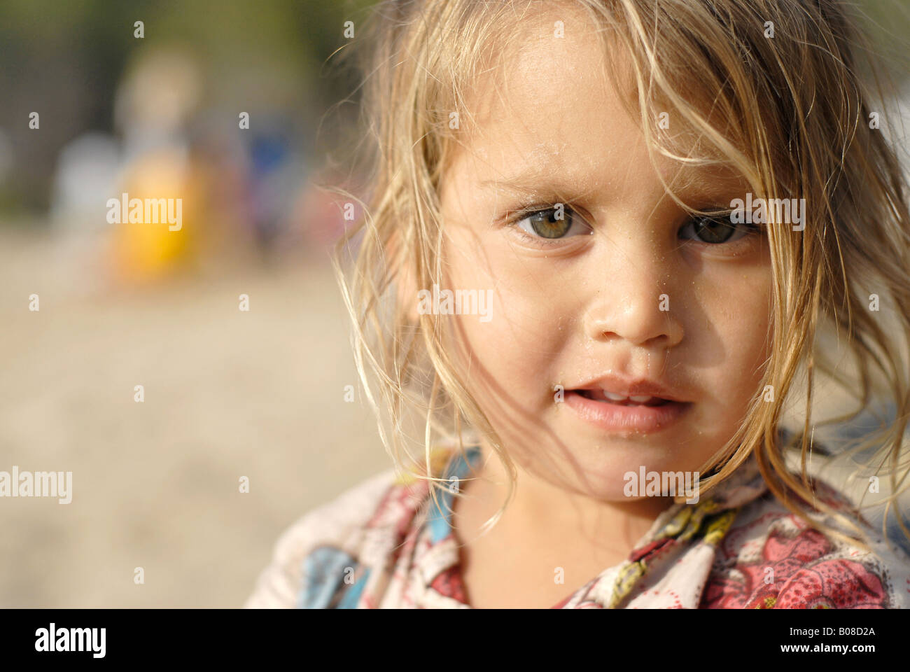Portrait of a beautiful and tender mixed race small girl Stock Photo