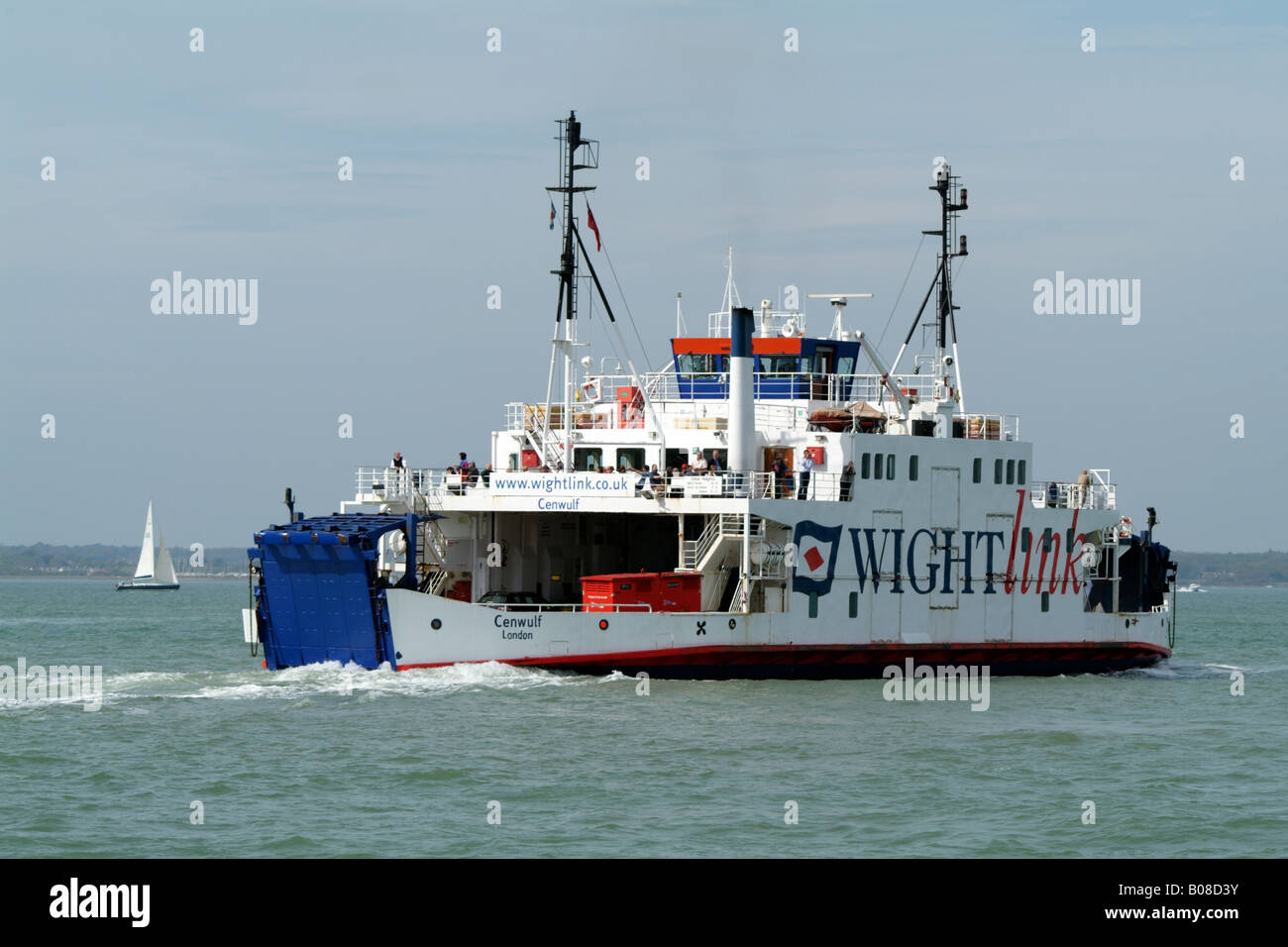 Wightlink Company RoRo Ferry Cenwulf Approaching Yarmouth Isle of Wight UK Stock Photo