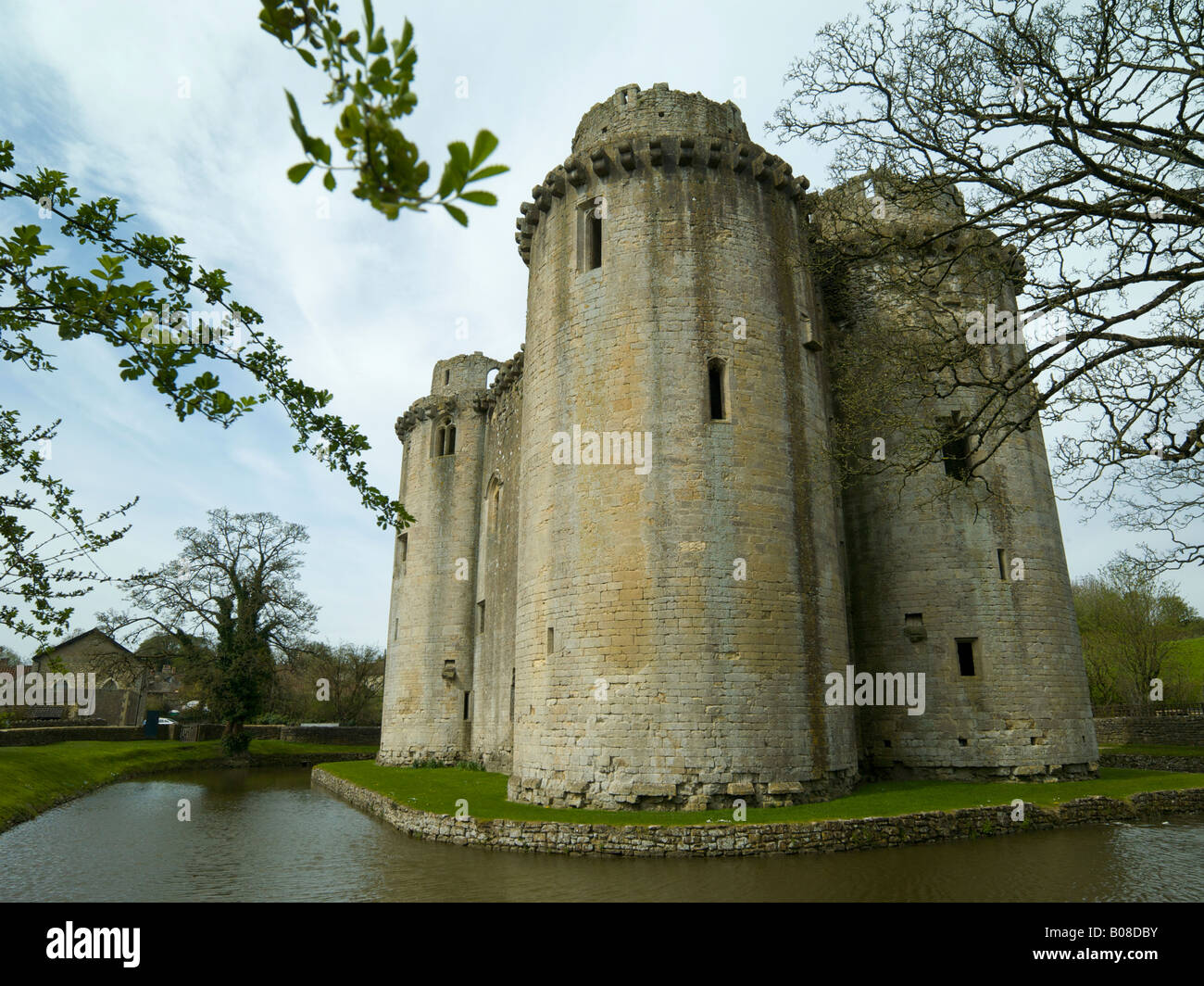 Nunney castle in Somerset UK Stock Photo