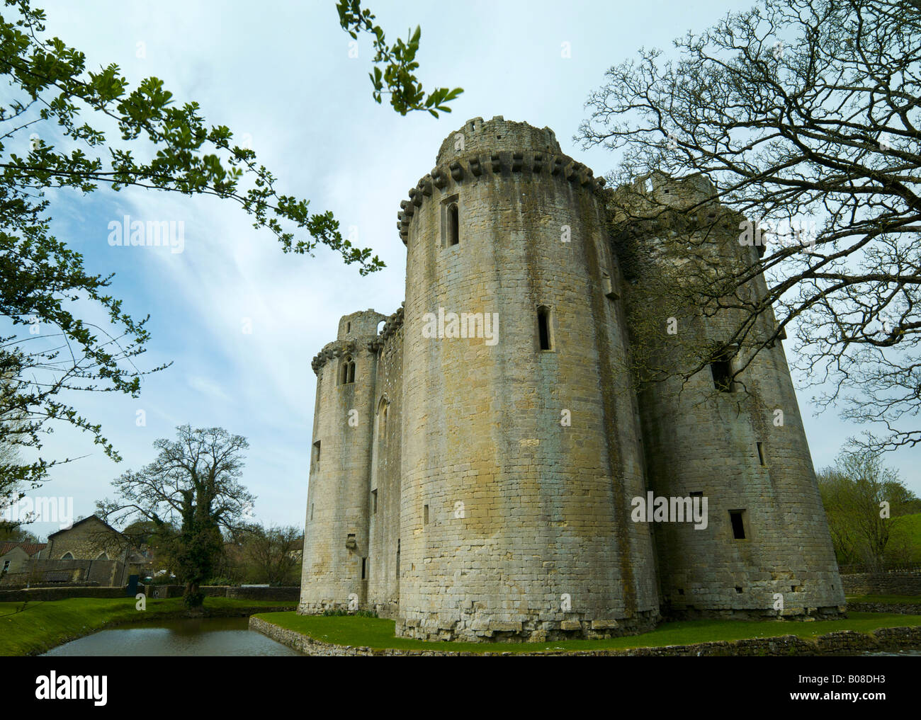 Nunney castle in Somerset UK Stock Photo