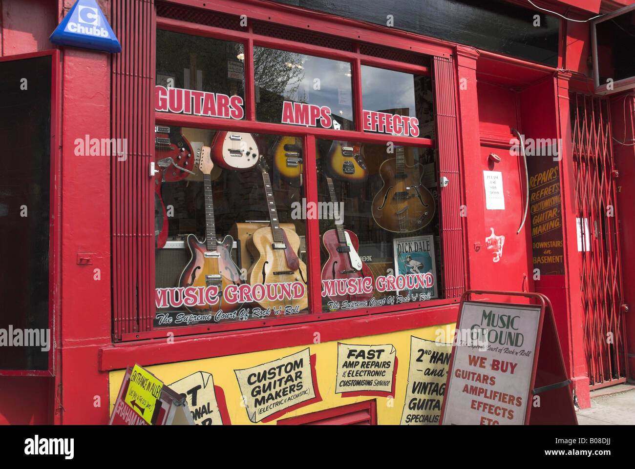 Musical Instrument shop, Tin Pan Alley (Denmark Street), London, W1, UK