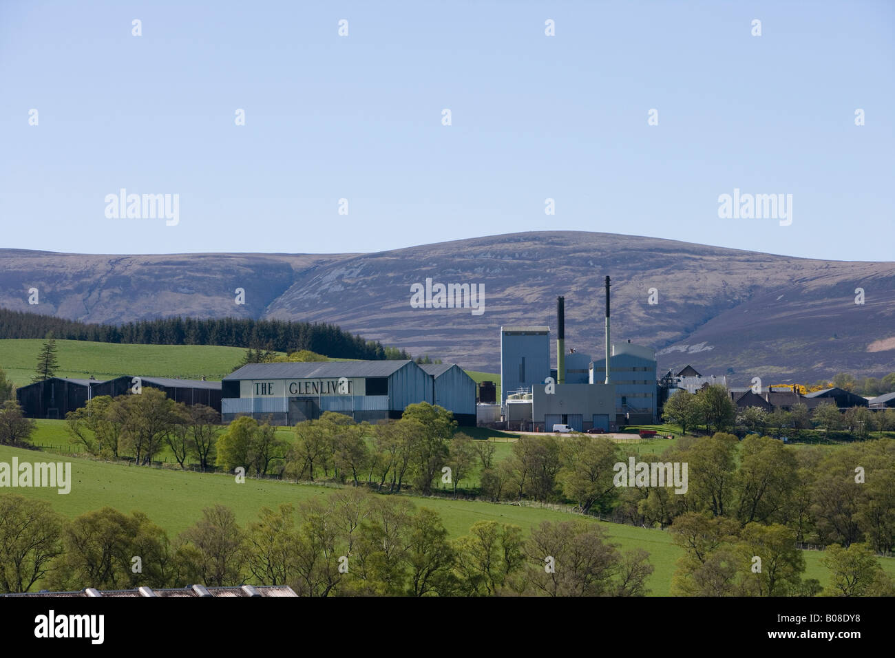 The Glenlivet distillery nestles in the landscape, Strathspey, Scotland Stock Photo Alamy