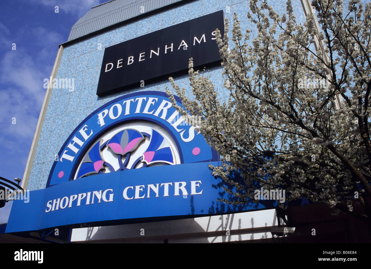 Entrance To Potteries Shopping Centre Hanley StokeonTrent Stock Photo