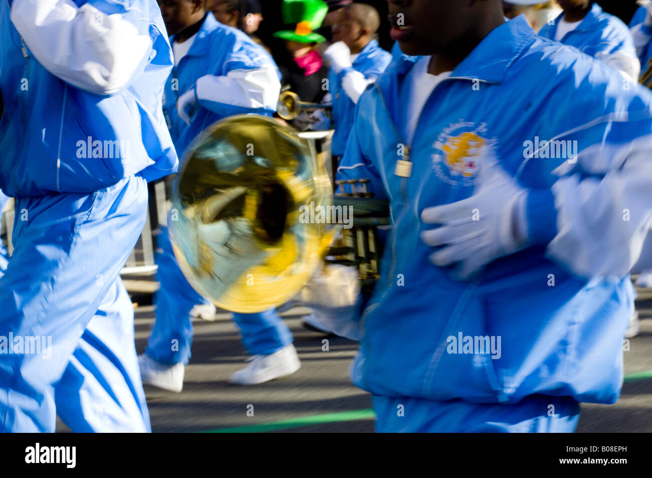 New York City St Patrick s Day Parade high school marching band Stock ...