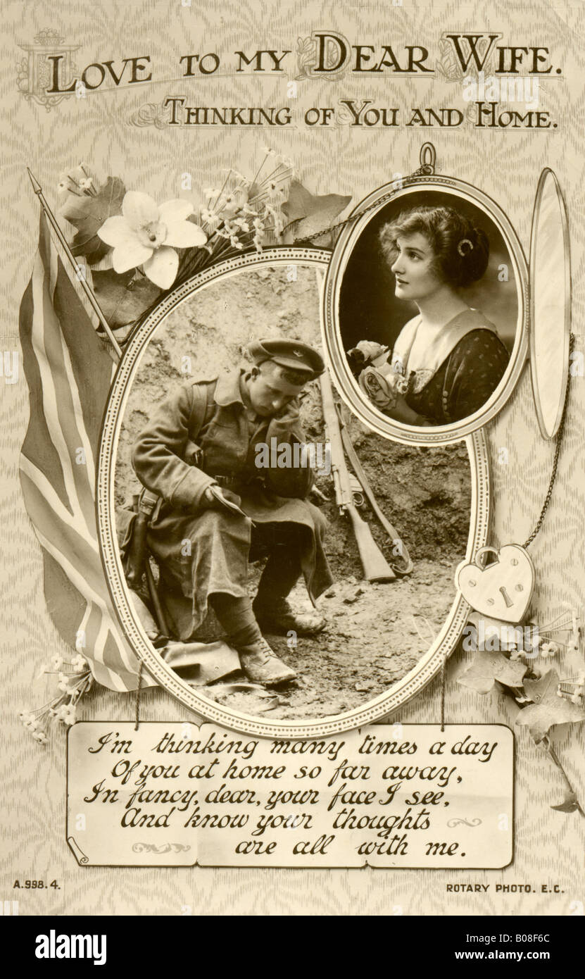 First World War Postcard  WW1 1914 1918 1914-1918 FOR EDITORIAL USE ONLY Stock Photo