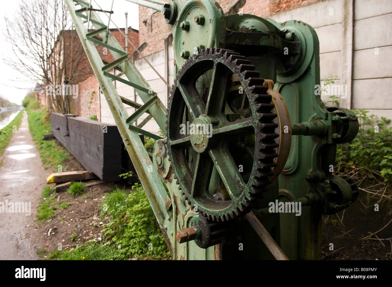 Lock gate ratchet mechanism Rochdale Canal Manchester UK Stock Photo