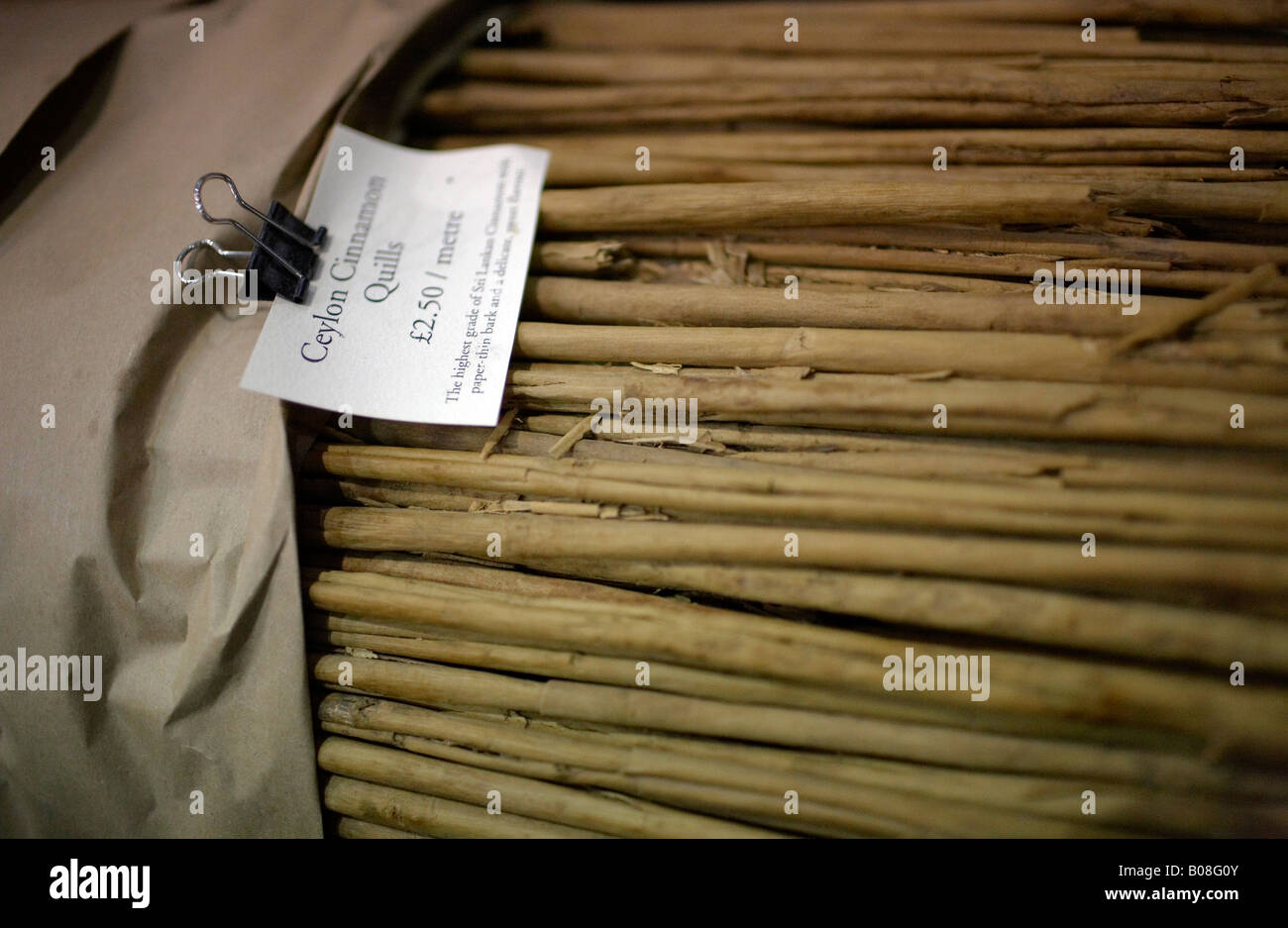 Ceylon Cinnamon Quills. Stock Photo