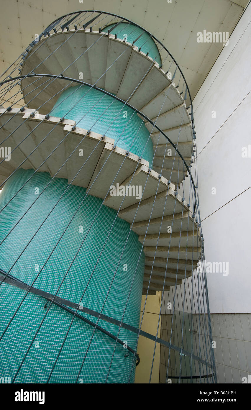modern contemporary spiral staircase, uea, norwich, norfolk, england Stock Photo