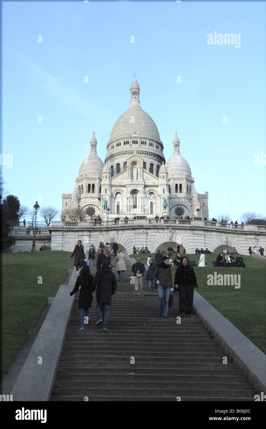 sacre Coeur church in Montmartre Paris France Stock Photo