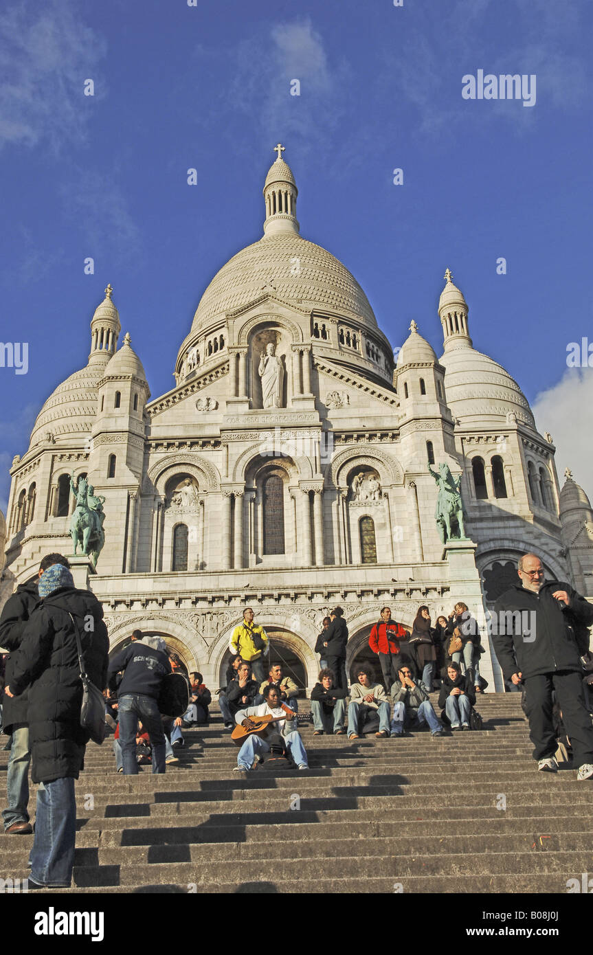 Sacre Coeur church in Montmartre Paris France Stock Photo