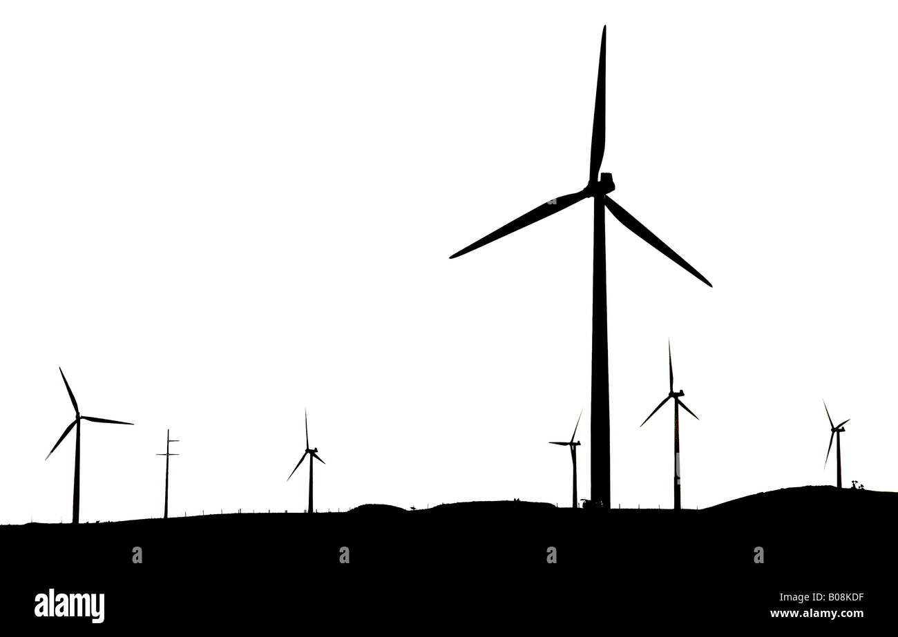 Countryside and wind turbines Black and White Stock Photos & Images - Alamy