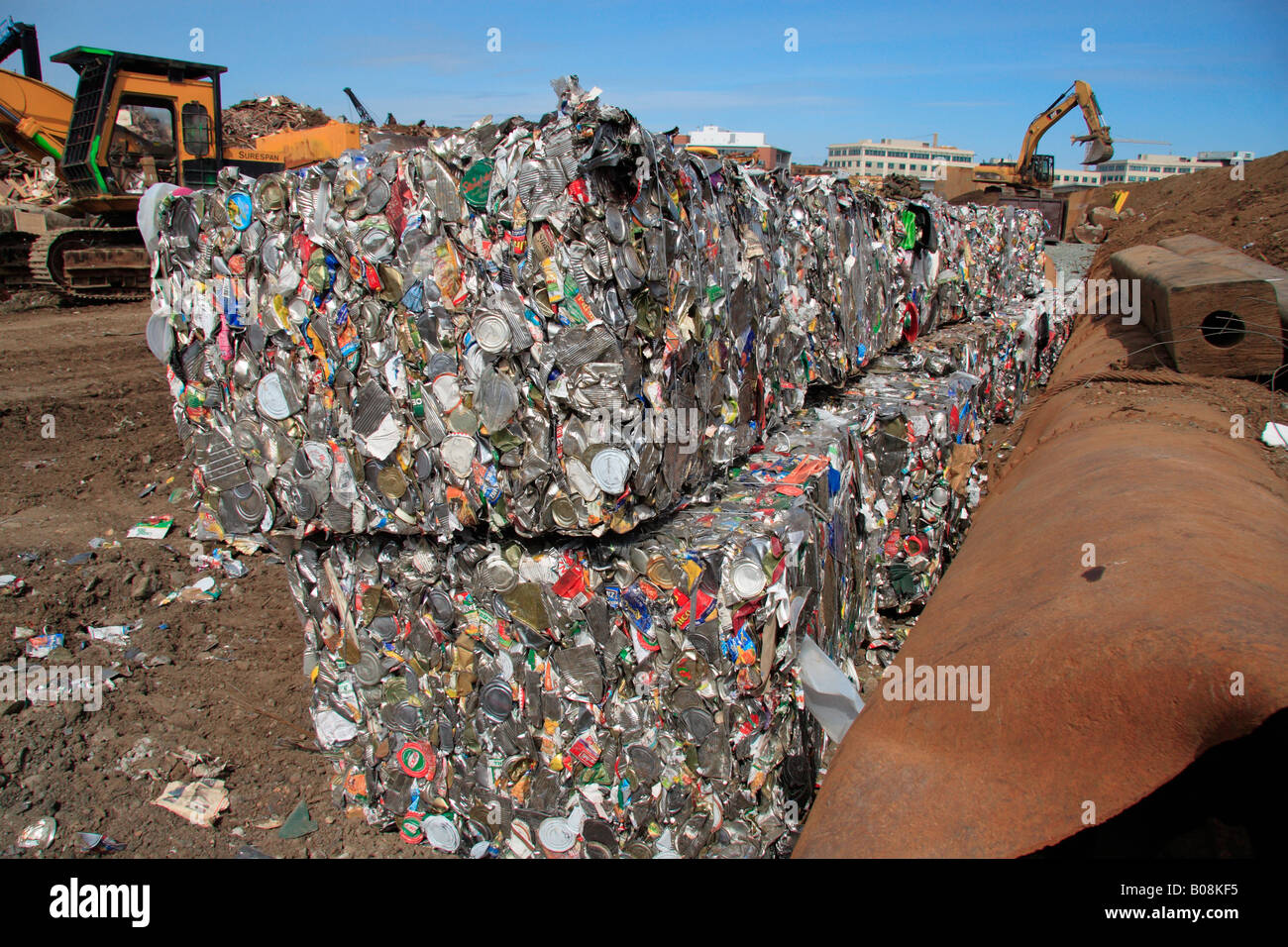 crushed cans recycling Stock Photo Alamy